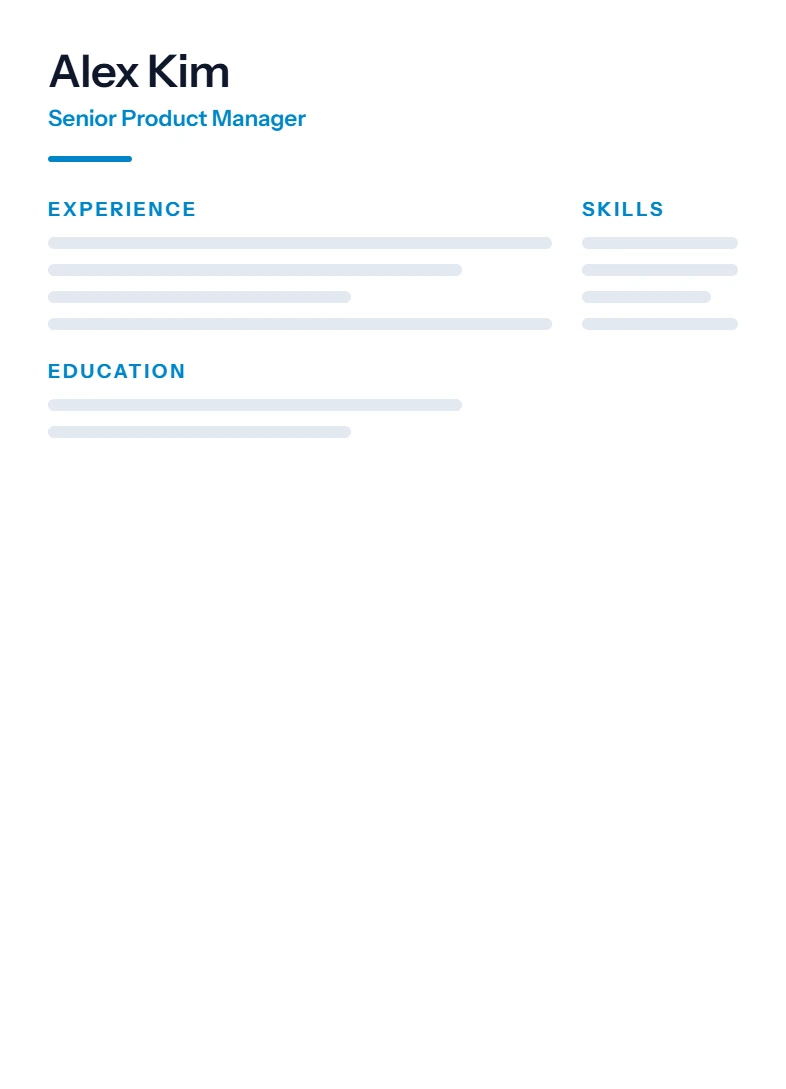 Modern Minimalist CV template preview